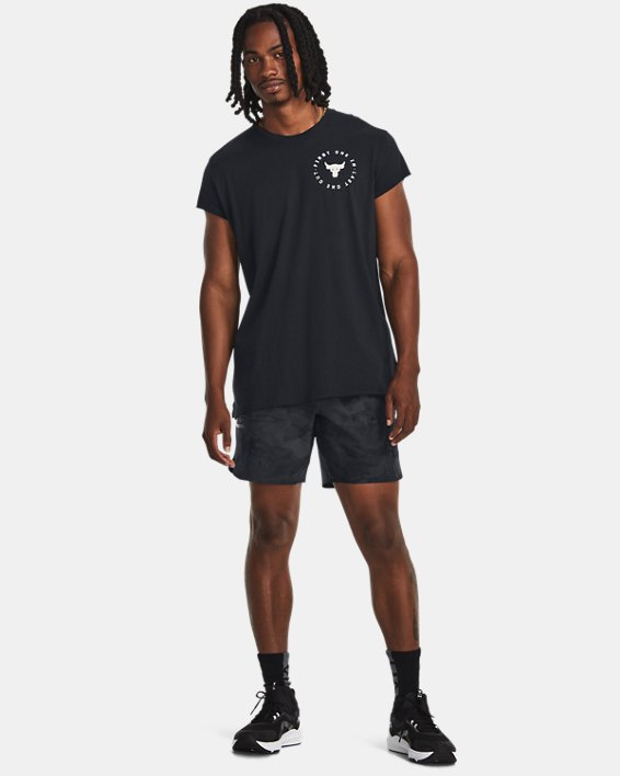 Men's Project Rock Cap Sleeve T-Shirt, Black, pdpMainDesktop image number 2